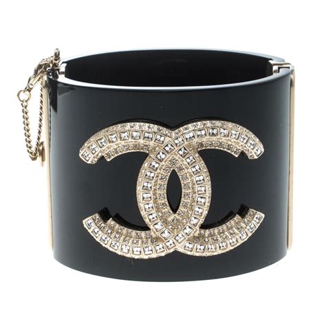 chanel black resin bangle|chanel jewelry bracelets.